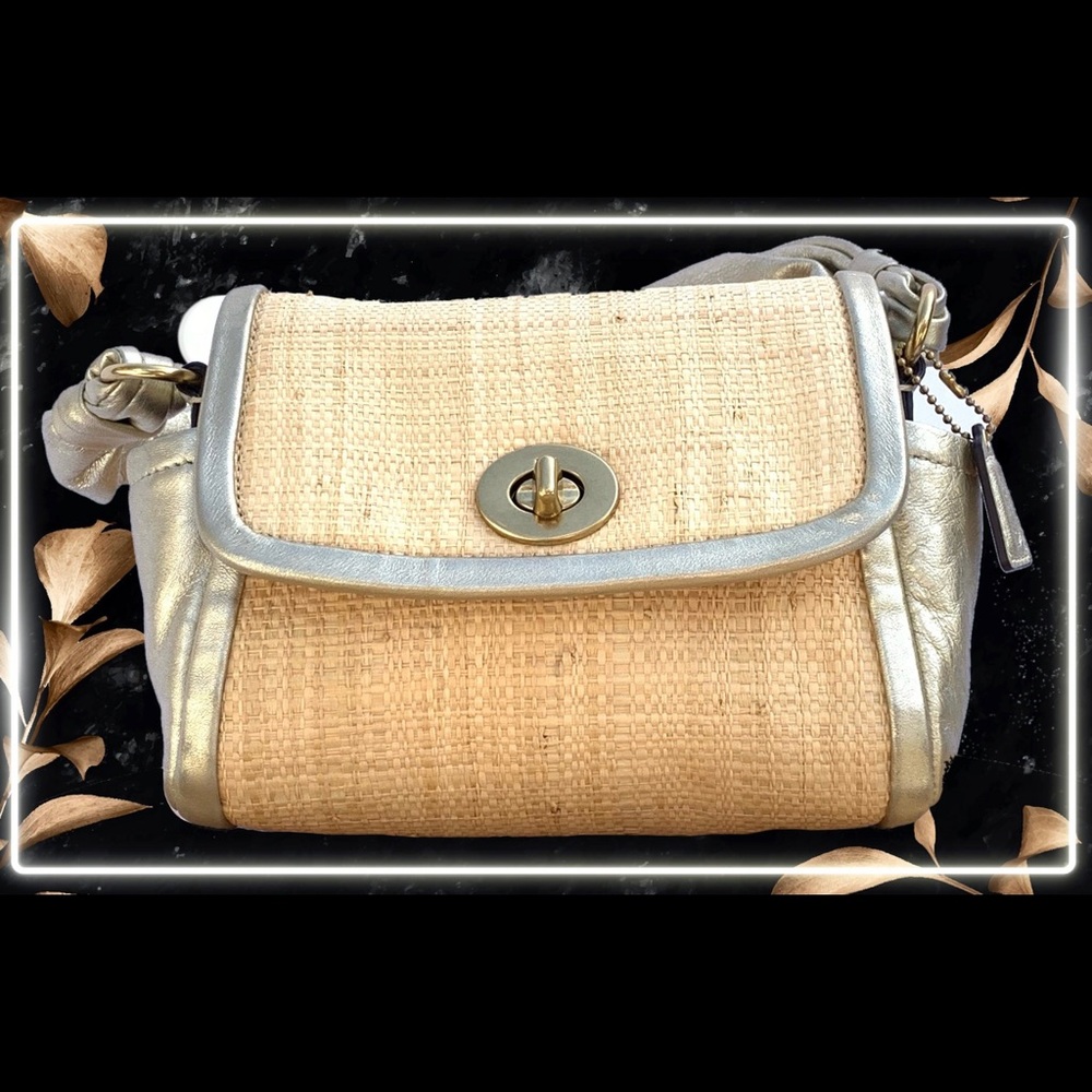 Coach Twill Gold Leather Pursue